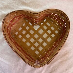 Basket Wooden Workshops of Gerald E. Henn Heart Shaped Red Weave